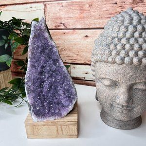 1 lb Deep Purple Standing Amethyst Geode Crystal Energy Decor